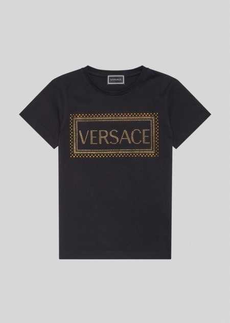 Versace Studded 90s Vintage Logo T-shirt Tjej - 208671HQM